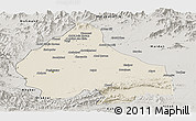 Shaded Relief Panoramic Map of Peshawar, semi-desaturated
