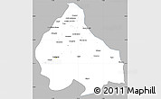 Gray Simple Map of Peshawar, single color outside