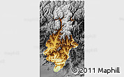 Physical 3D Map of Swat, darken, desaturated