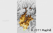 Physical 3D Map of Swat, lighten, desaturated