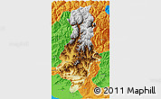 Physical 3D Map of Swat, political outside