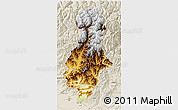 Physical 3D Map of Swat, shaded relief outside