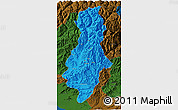 Political 3D Map of Swat, darken