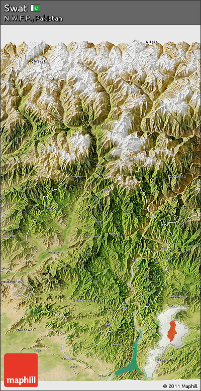 Satellite 3D Map of Swat