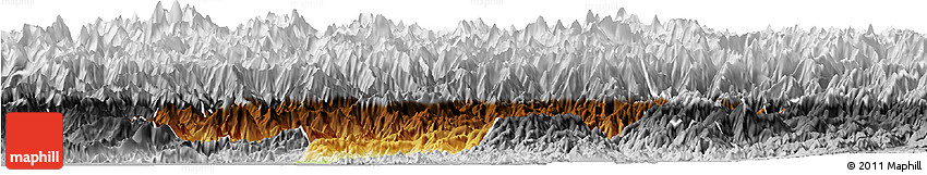 Physical Horizon Map of Swat, desaturated