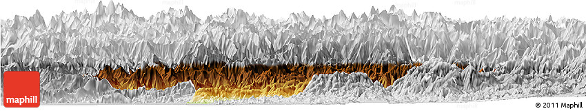 Physical Horizon Map of Swat, lighten, desaturated