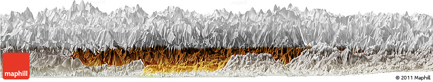 Physical Horizon Map of Swat, lighten, semi-desaturated