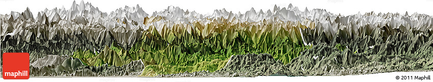 Satellite Horizon Map of Swat, semi-desaturated