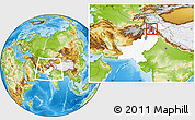 Physical Location Map of Swat, highlighted country, highlighted parent region, within the entire country
