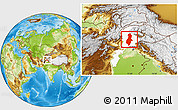 Physical Location Map of Swat, highlighted parent region