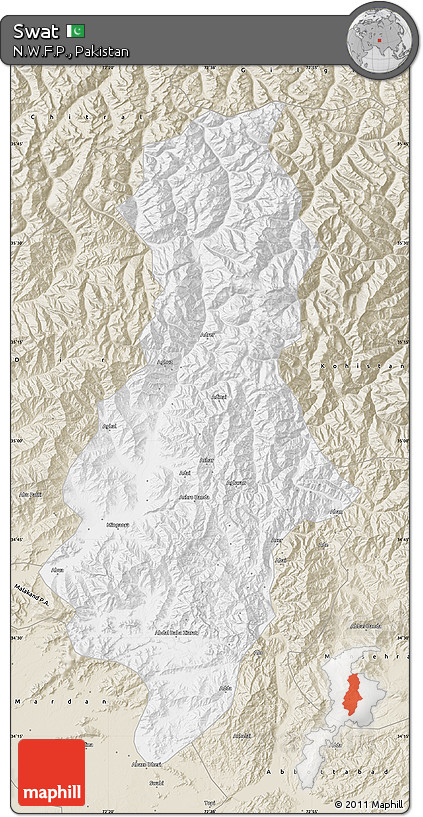 Classic Style Map of Swat