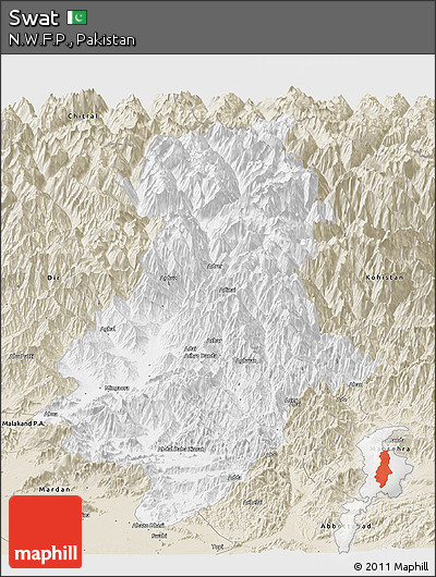 Classic Style Panoramic Map of Swat