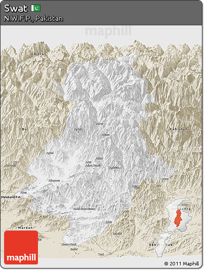 Classic Style Panoramic Map of Swat