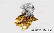 Physical Panoramic Map of Swat, cropped outside