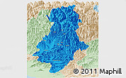 Political Panoramic Map of Swat, lighten