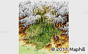 Satellite Panoramic Map of Swat, physical outside