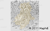 Shaded Relief Panoramic Map of Swat, desaturated