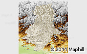 Shaded Relief Panoramic Map of Swat, physical outside