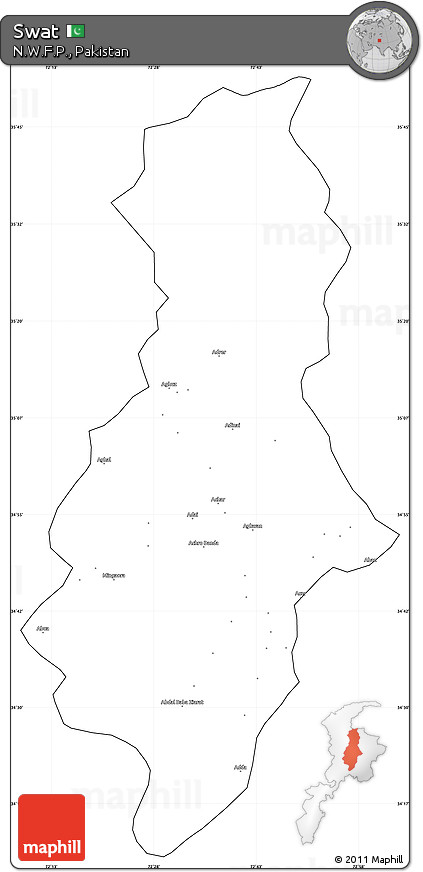 Blank Simple Map of Swat, cropped outside