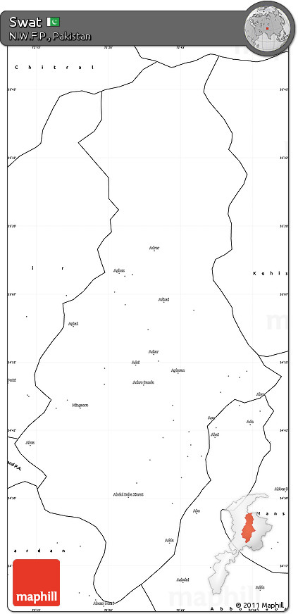 Blank Simple Map of Swat