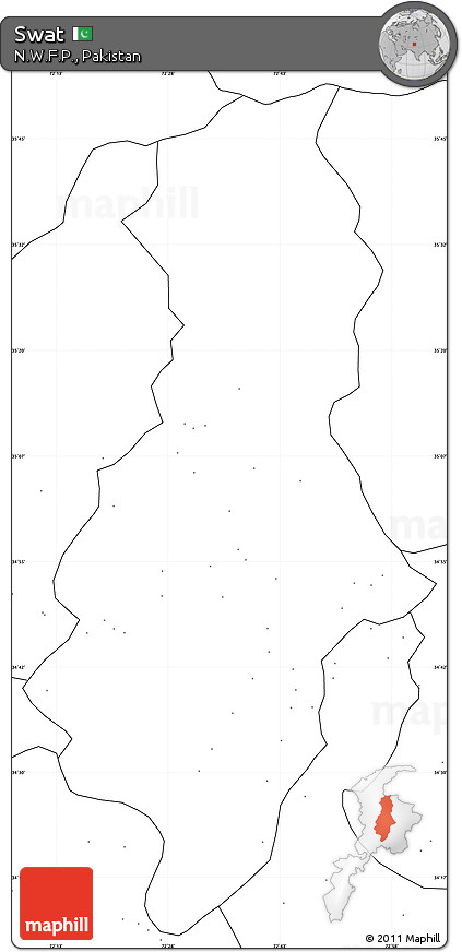 Blank Simple Map of Swat, no labels