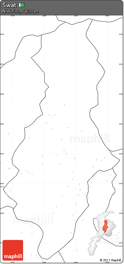 Blank Simple Map of Swat, no labels