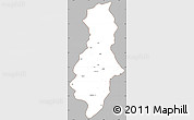 Gray Simple Map of Swat, cropped outside