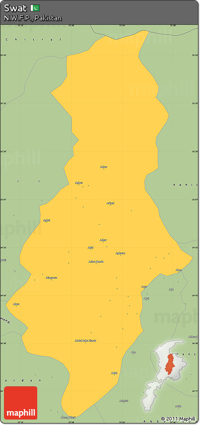 Savanna Style Simple Map of Swat
