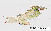 Satellite Panoramic Map of Pakistan, cropped outside