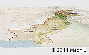 Satellite Panoramic Map of Pakistan, lighten
