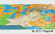 Satellite Panoramic Map of Pakistan, political outside, satellite sea