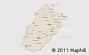 Shaded Relief 3D Map of Punjab, cropped outside