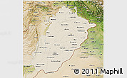 Shaded Relief 3D Map of Punjab, satellite outside