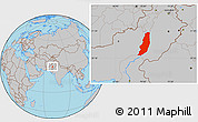 Gray Location Map of Dera Ghazi Khan