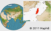 Satellite Location Map of Dera Ghazi Khan, highlighted country