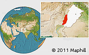 Satellite Location Map of Dera Ghazi Khan, highlighted parent region