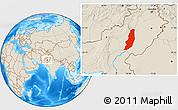 Shaded Relief Location Map of Dera Ghazi Khan