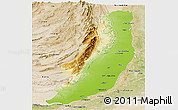 Physical Panoramic Map of Dera Ghazi Khan, satellite outside