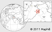 Blank Location Map of Lahore