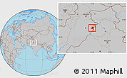 Gray Location Map of Lahore