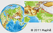 Physical Location Map of Lahore, within the entire country