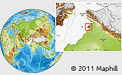 Physical Location Map of Lahore, highlighted country