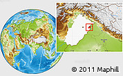 Physical Location Map of Lahore, highlighted parent region