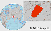 Gray Location Map of Punjab