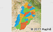 Political Map of Punjab, satellite outside