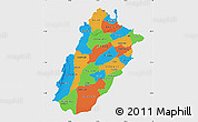 Political Map of Punjab, single color outside