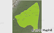 Physical 3D Map of Rahim Yar Khan, darken, semi-desaturated
