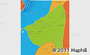 Physical 3D Map of Rahim Yar Khan, political outside