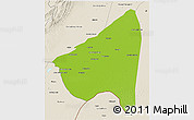 Physical 3D Map of Rahim Yar Khan, shaded relief outside