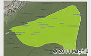 Physical Panoramic Map of Rahim Yar Khan, darken, semi-desaturated